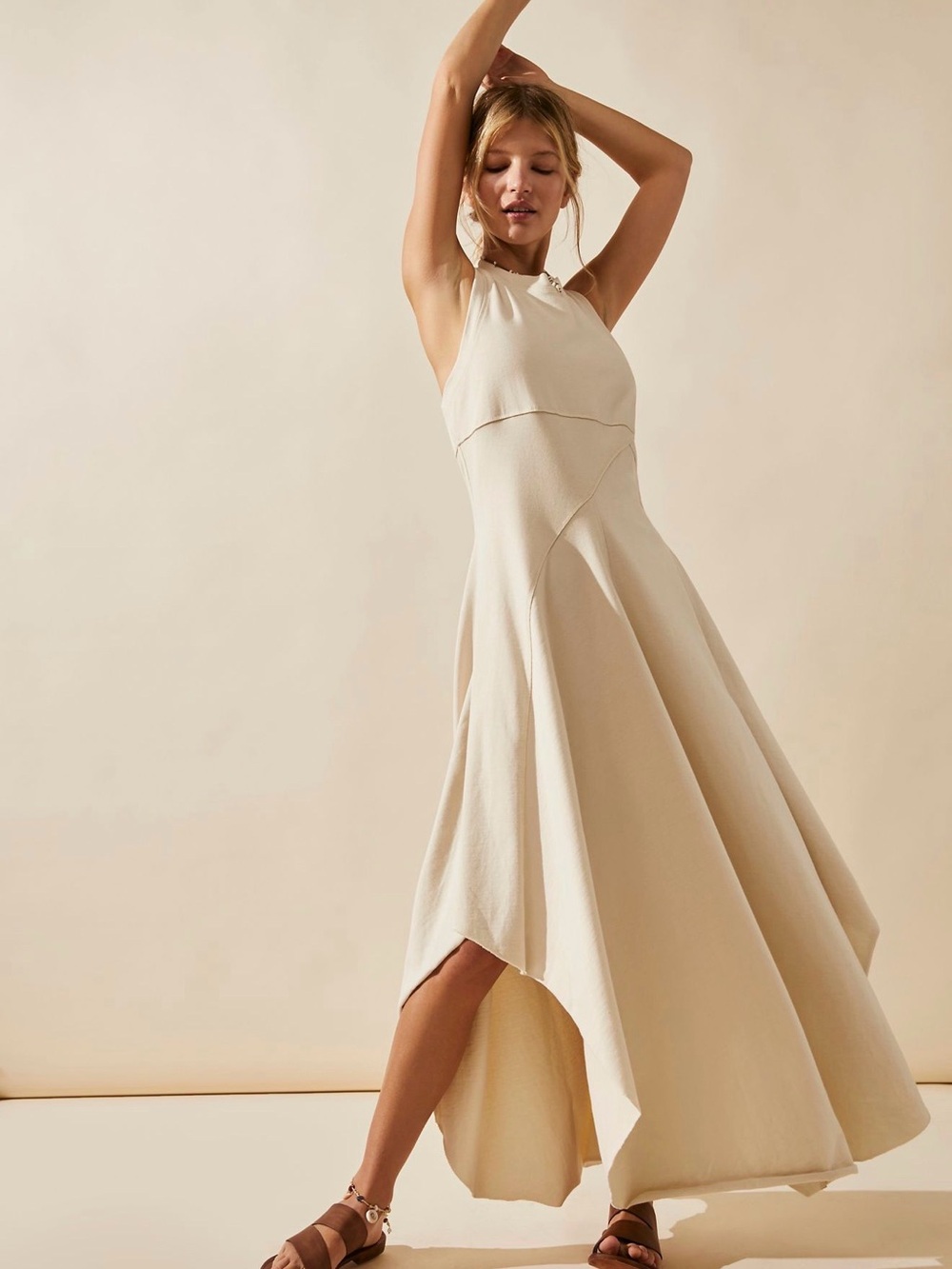 Free People Main Street Midi Dress. Color: Tea. Size: Large. NWOT.